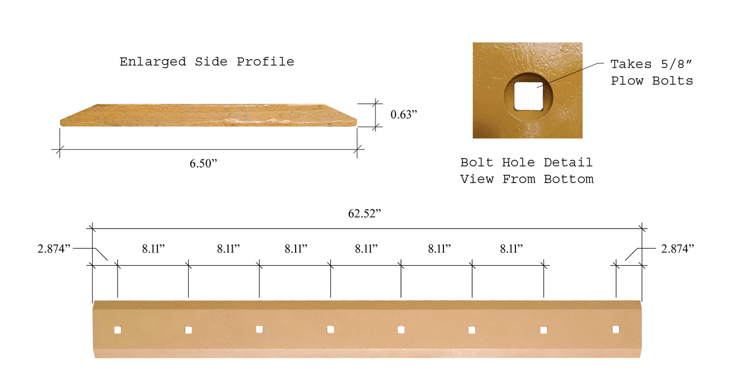 135-9394 Cutting Edge - 5/8" x 6 1/2" x 62.52"