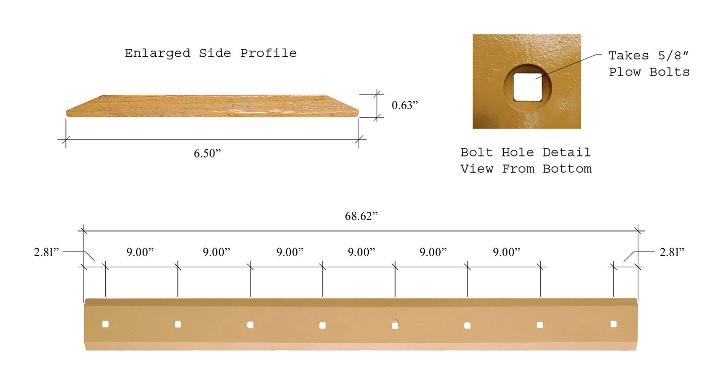 135-9395 Tranchant - 5/8" x 6 1/2" x 68,62"