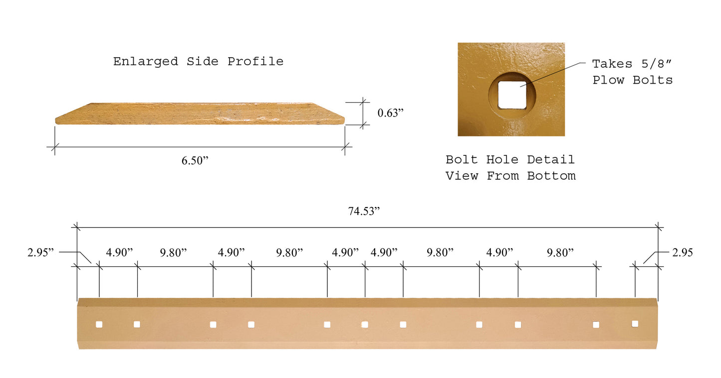 135-9396 Cutting Edge - 5/8" x 6 1/2" x 74.53"
