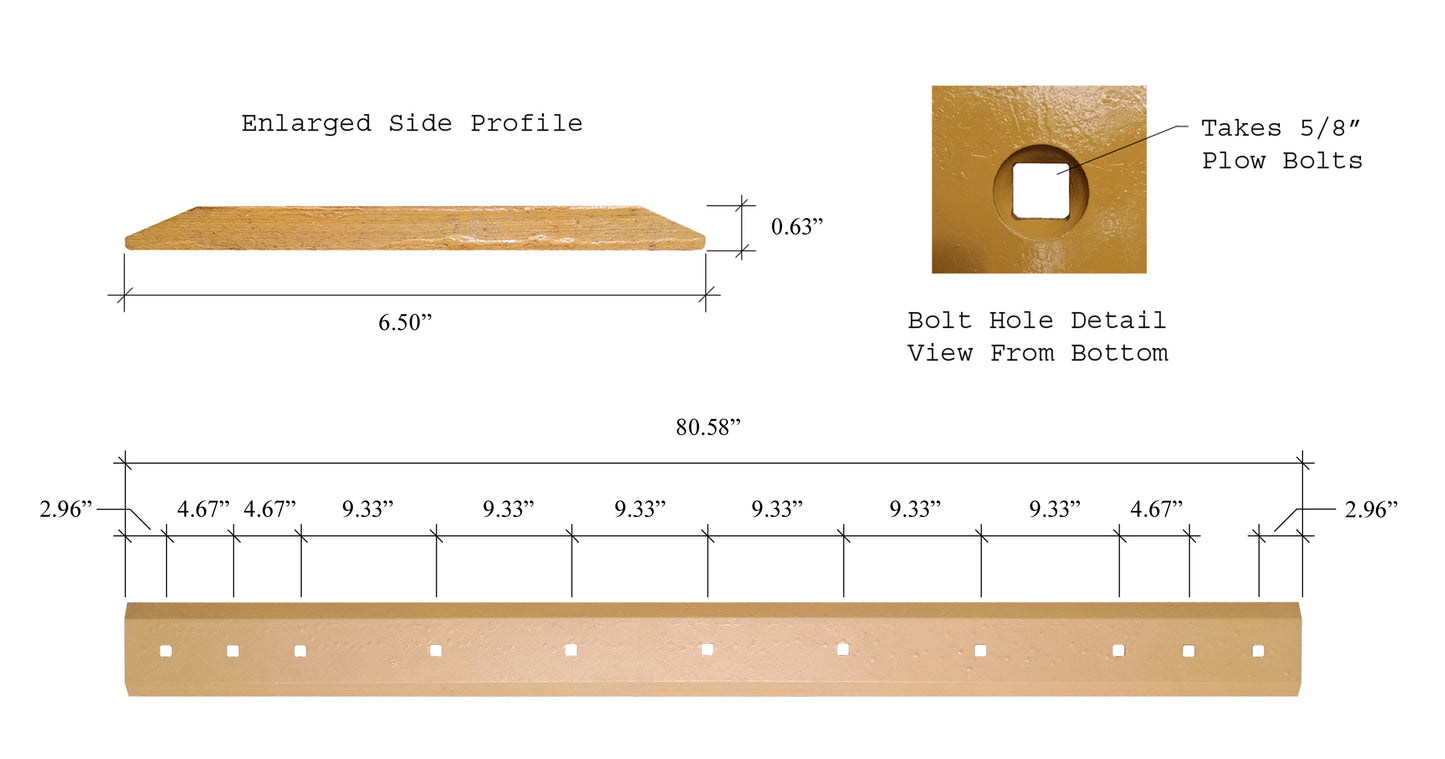 135-9397 Filo de corte: 5/8" x 6 1/2" x 80,58"