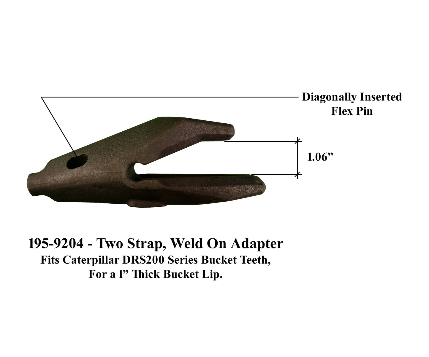 195-9204 Vástago soldado para labio de 1" - 'Estilo gato' DRS200