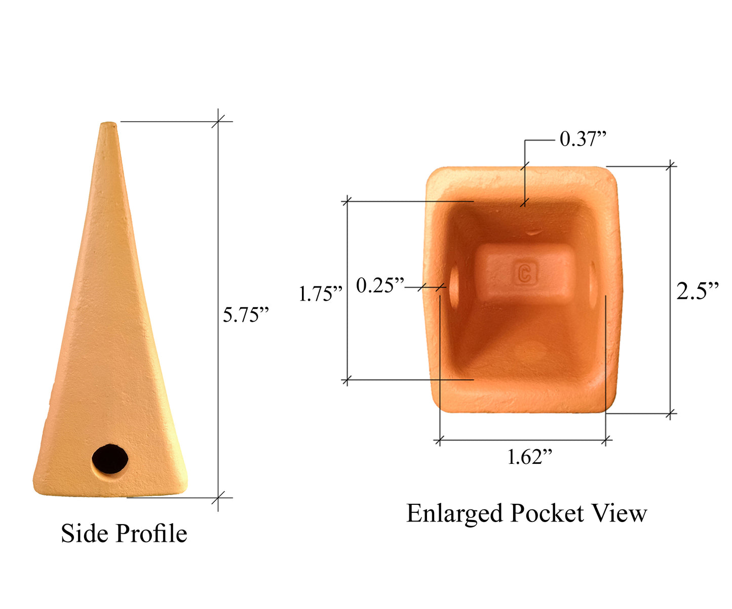 1U-3202 Standard Dirt Tooth - 'Cat Style' J200 Series