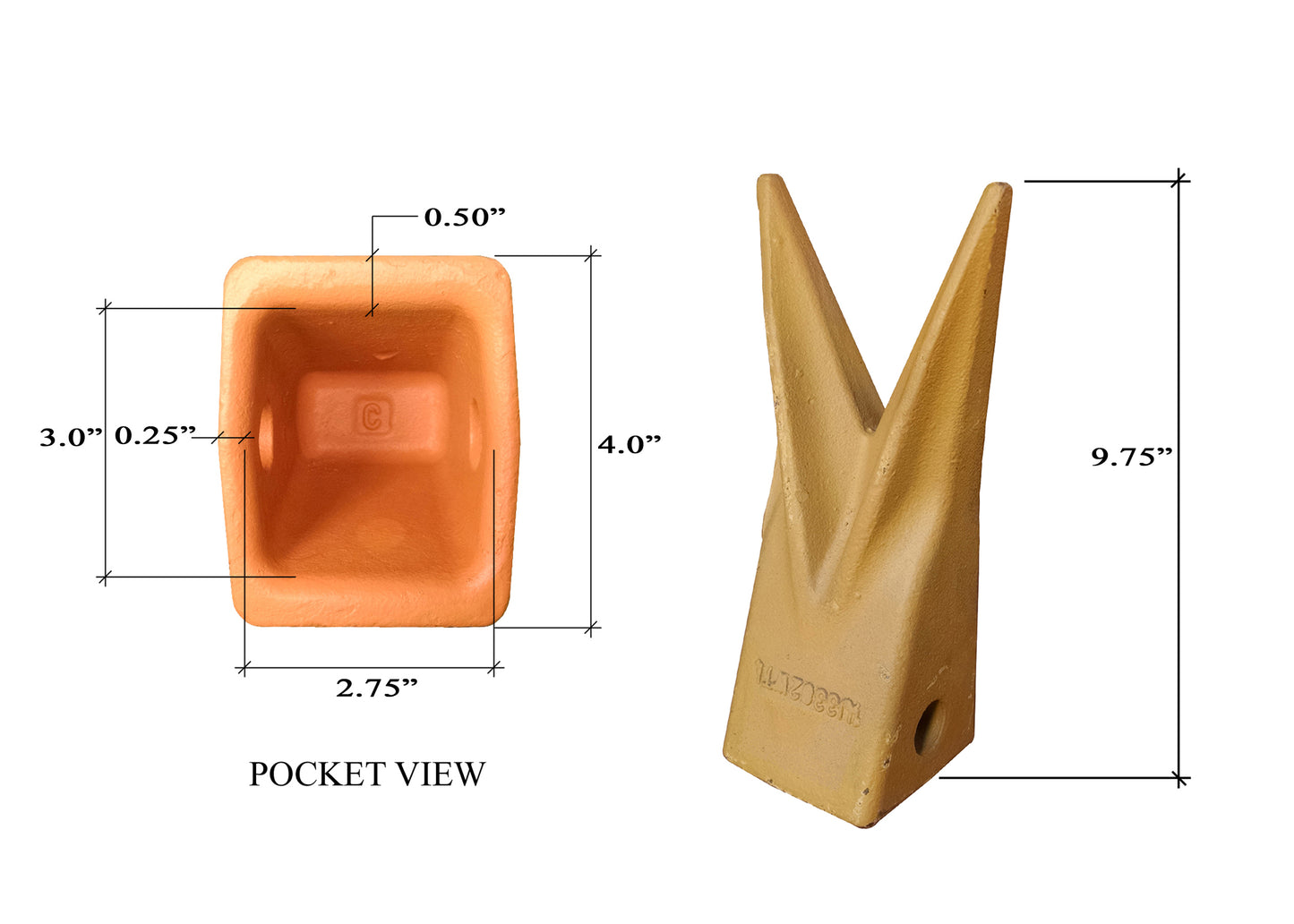 1U-3302WTL Twin Tiger Rock Tooth - 'Cat Style' J300 Series