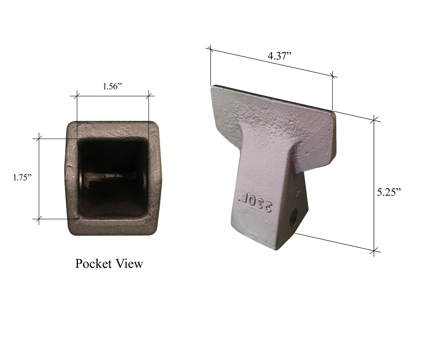 Dent évasée 230F - 'Style H & L' pour pelle rétro, Mini Ex