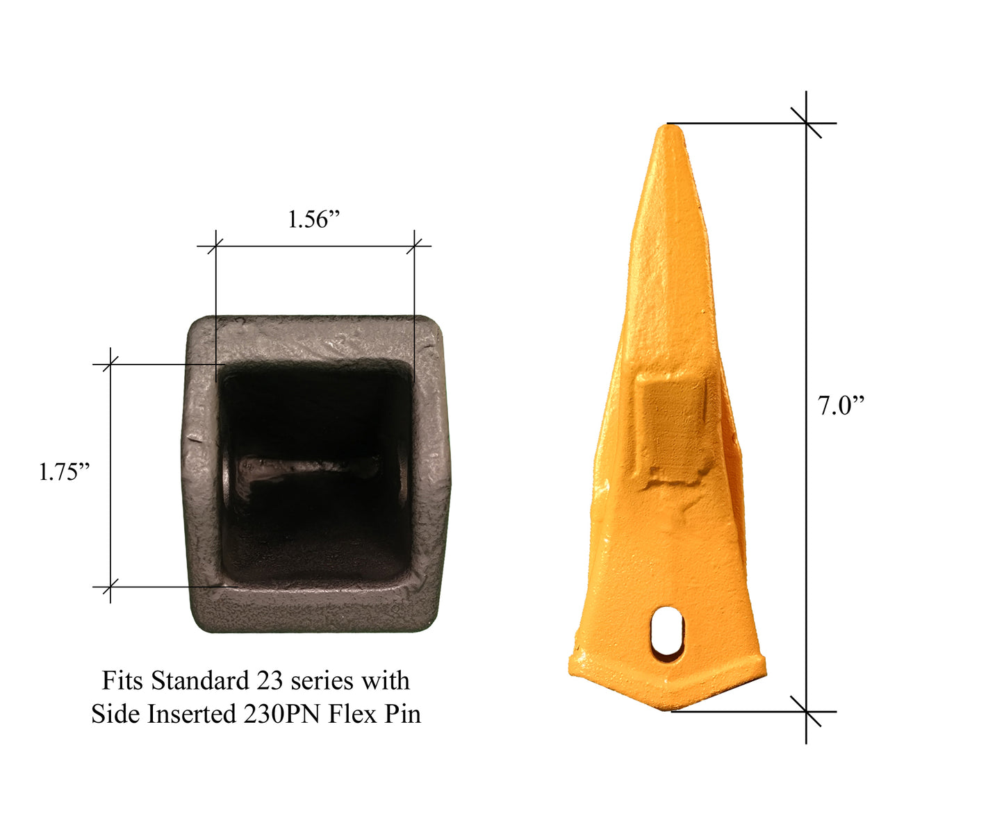 Dent de roche Trident 230TR3 – « Style H & L » pour pelle rétro, Mini Ex