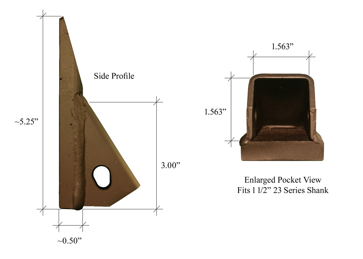 Dent fabriquée 230HD – « Style H & L » pour rétrocaveuse et patin