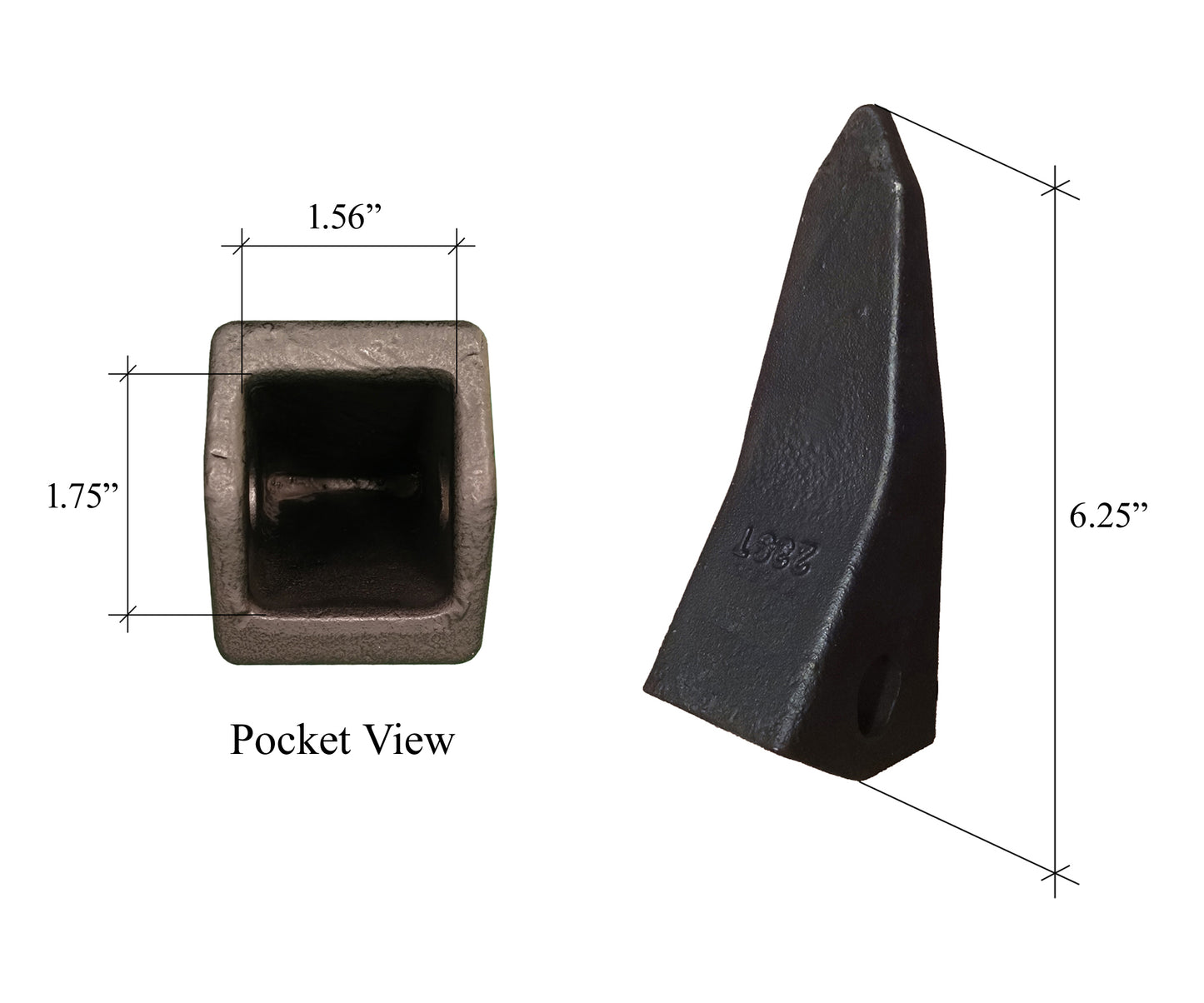 Dent Star Point 230ST – « Style H & L » pour rétrocaveuse, patin