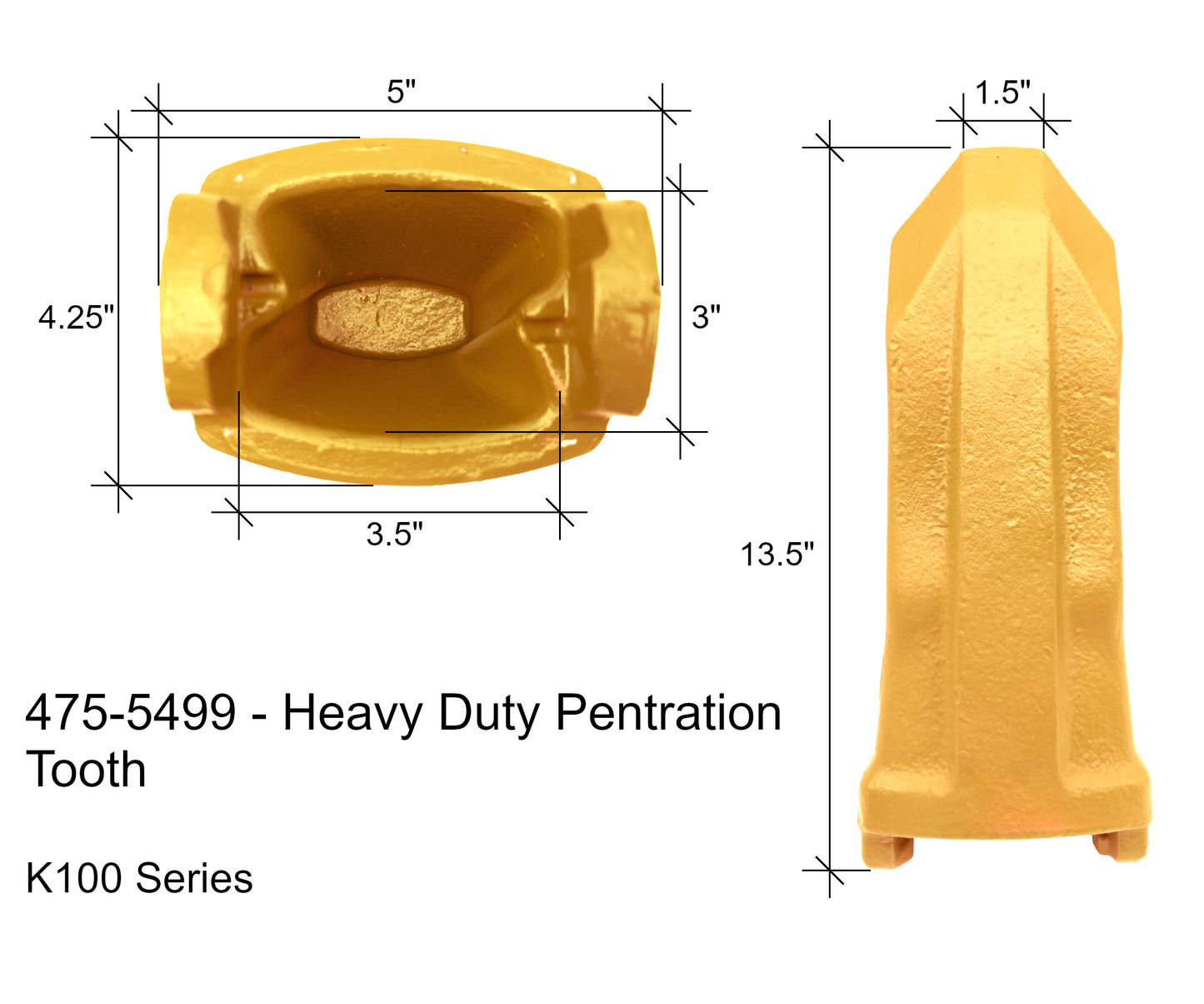 475-5499 Dent de pénétration robuste – « Style Cat » K100