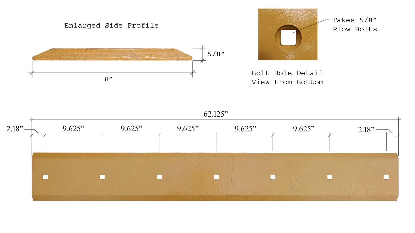6718005 Cutting Edge - 5/8" x 8" x 62.5"
