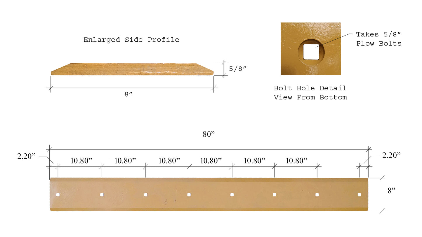 6718008 Cutting Edge - 5/8" x 8" x 79.75"