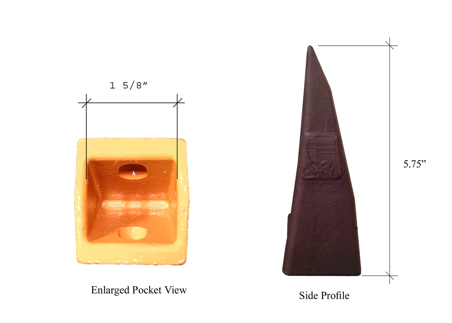 7107321 Twin Tiger Tooth - 'Bobcat Style' pour chargeuses compactes, Mini Ex