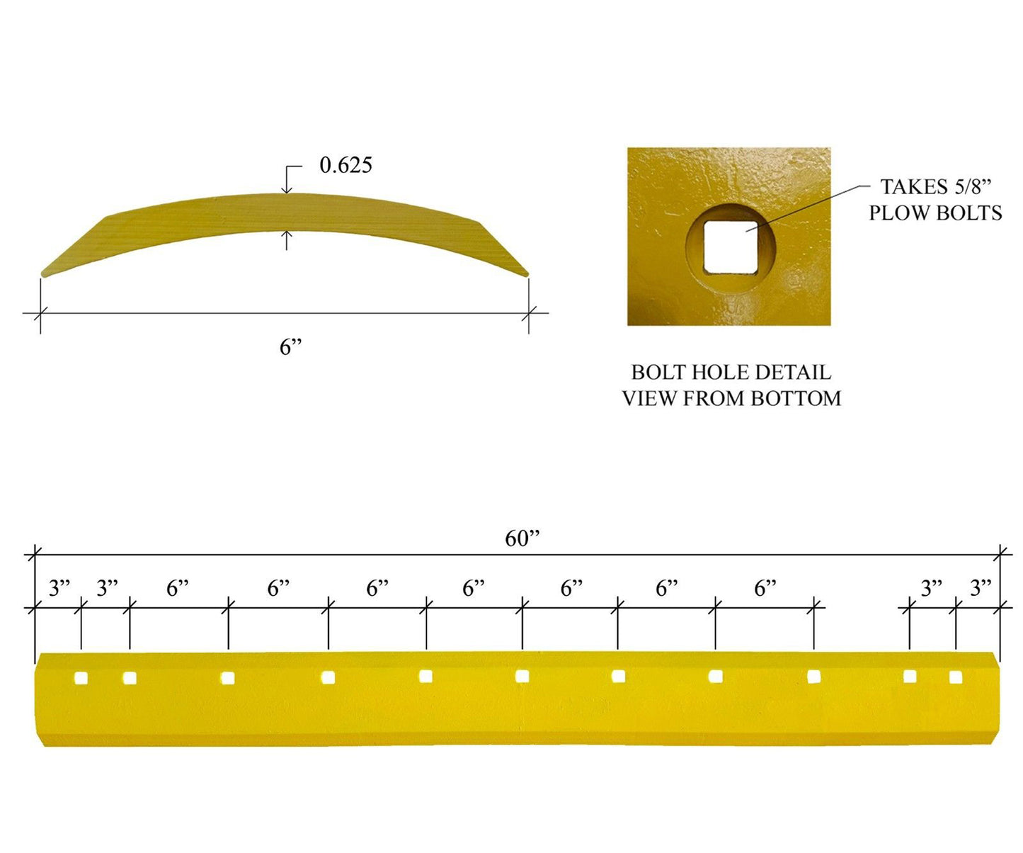 7D-4508 Grader Blade - 5/8" x 6" x 60"
