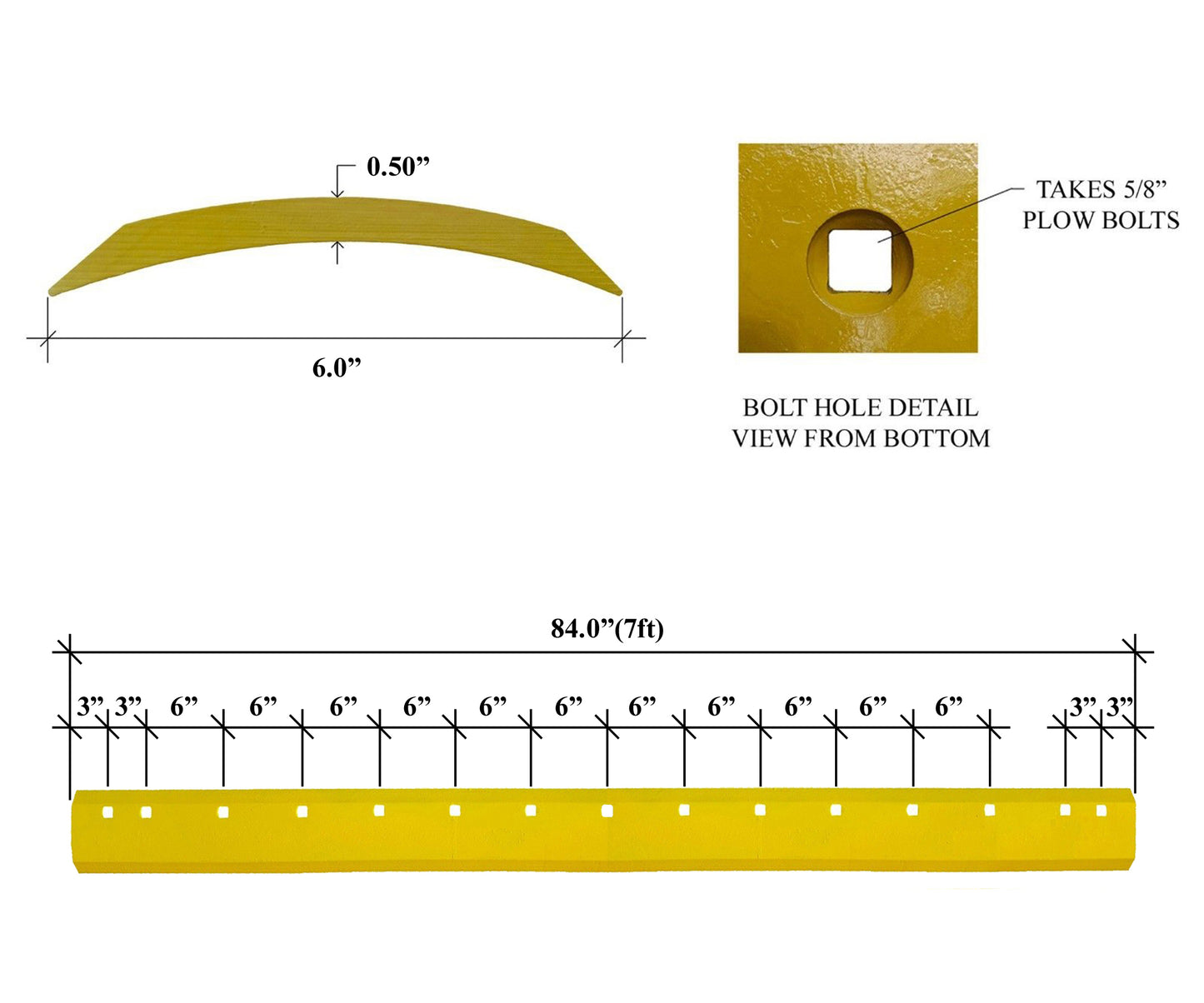 8D-2787 Grader Blade - 1/2" x 6" x 84"