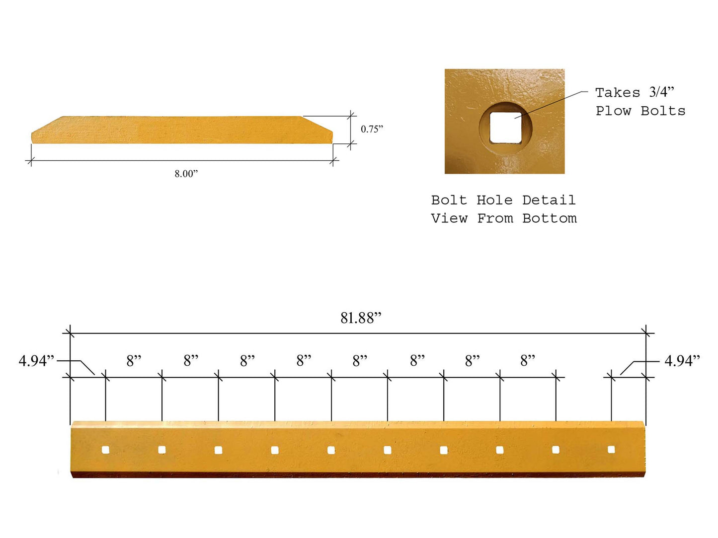 D145681 Cutting Edge - 3/4" x 8" x 81.88"