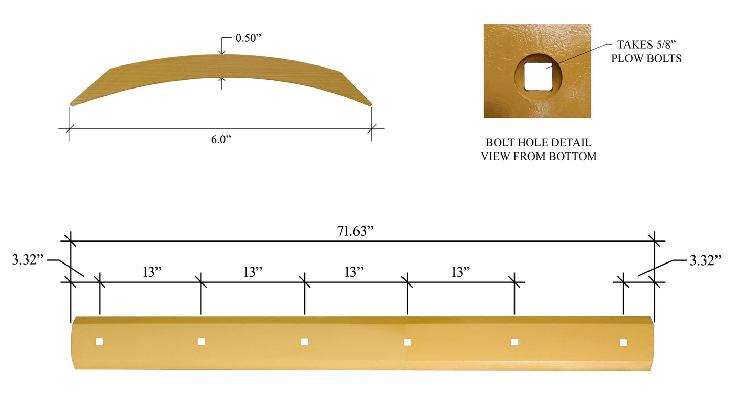 E02021 Plow Blade - 1/2" x 6"x 71.63"