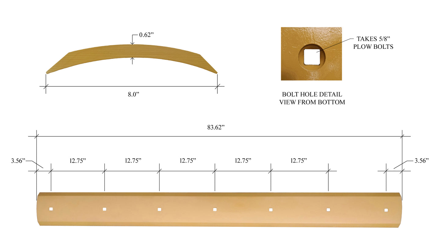 Lame de boîte E10021x8 - 5/8" x 8" x 83,63"