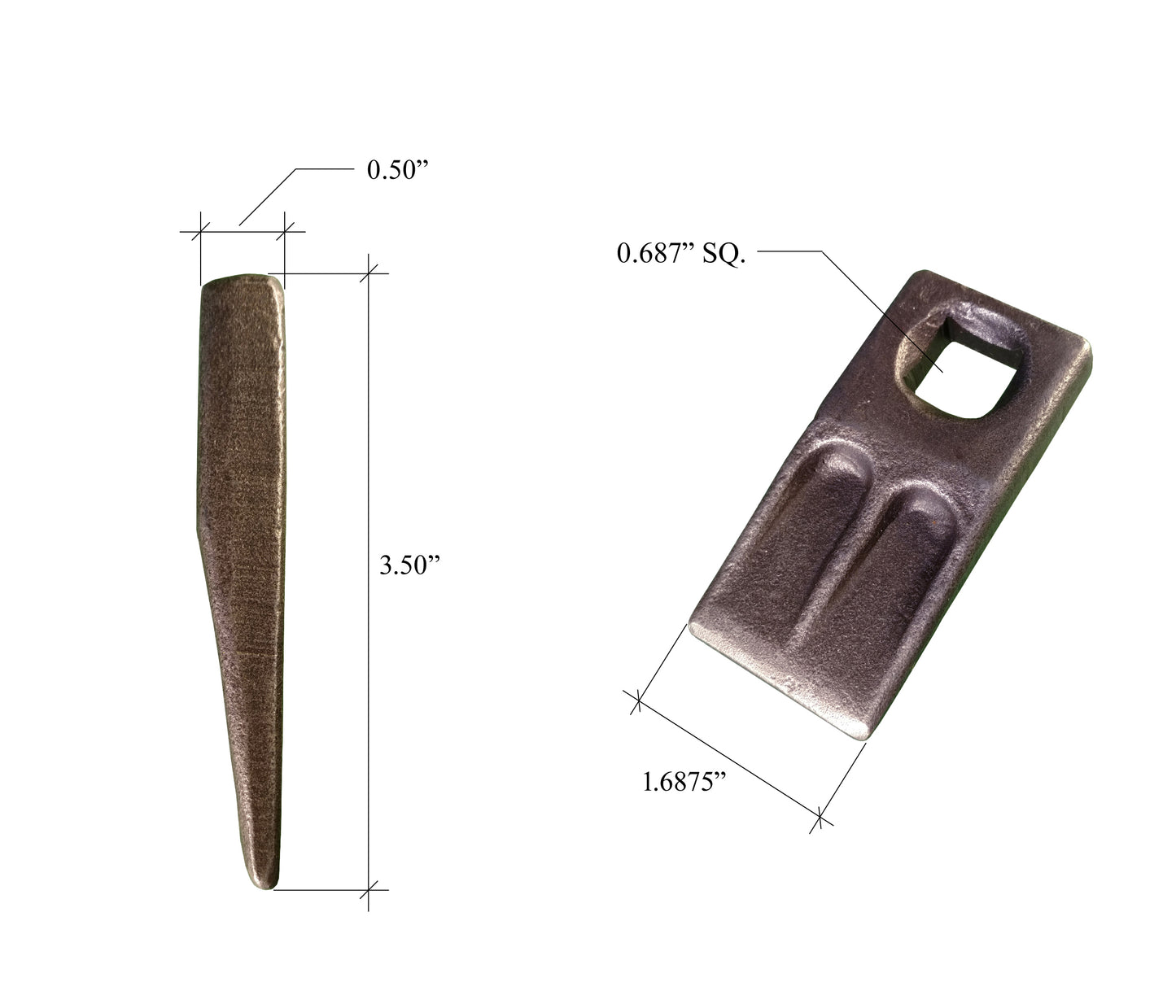 SQ58, Diente de barrena AT-5 - Orificio cuadrado 5/8"