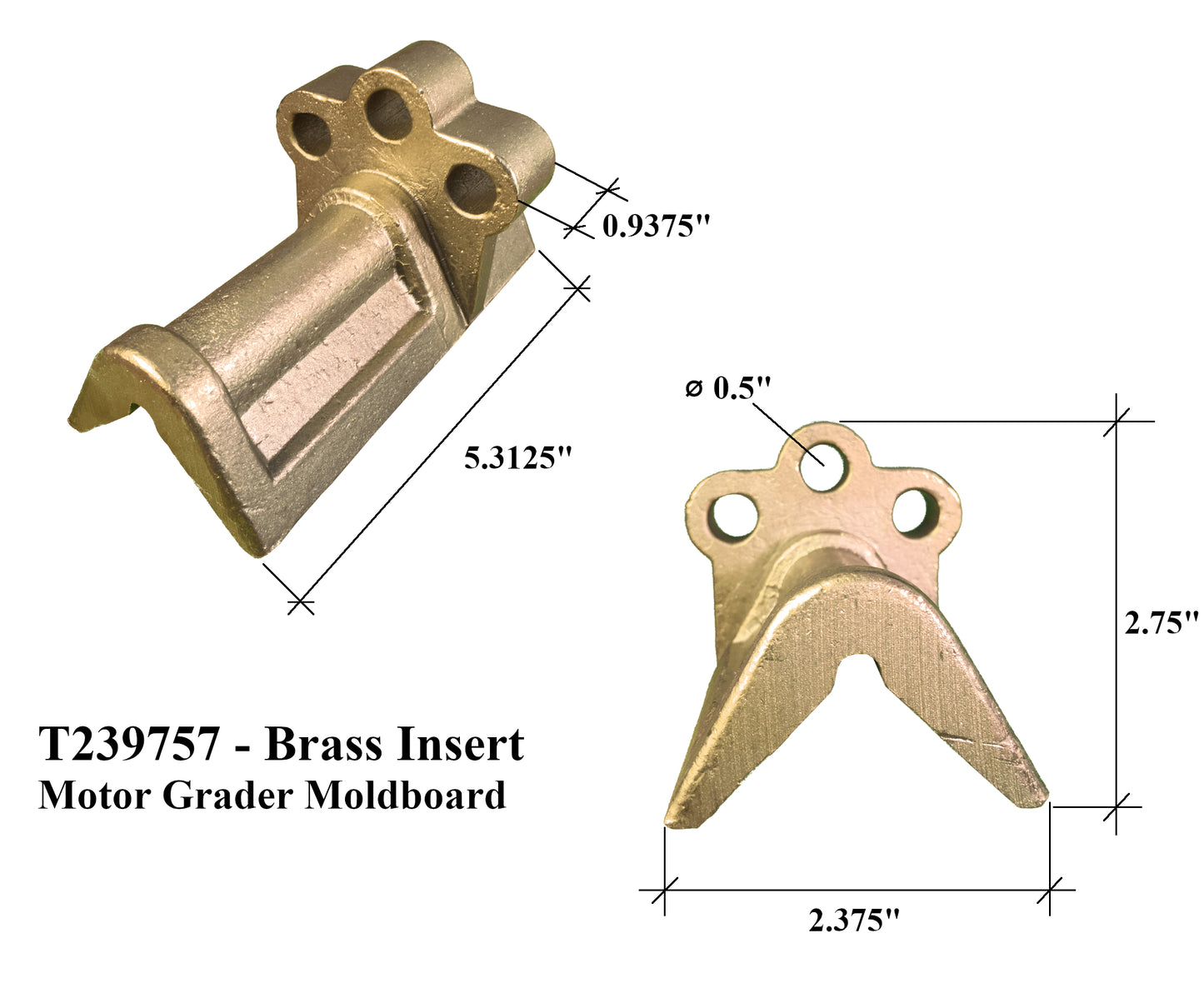 T239757 - HD Wear Strip Bottom, fits most JD Motor Graders: 670, 672, 770, 870, 872