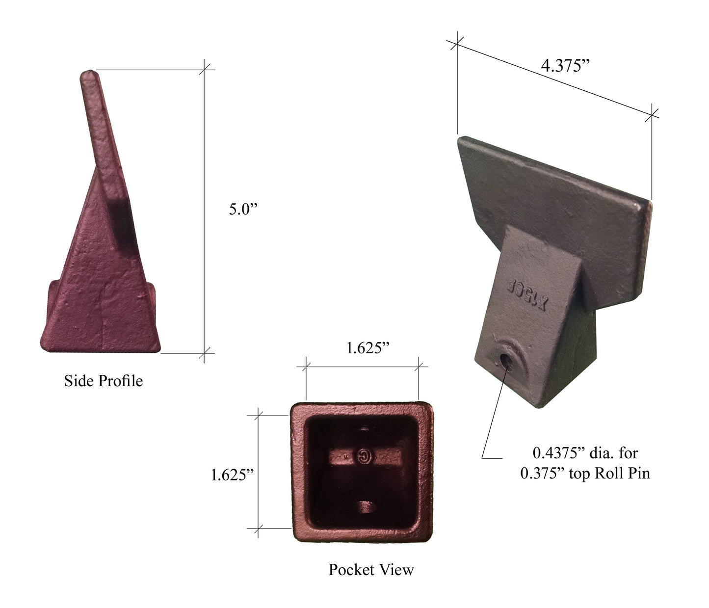 Dent évasée X156F – « Style Hensley » pour godets de mini-pelle