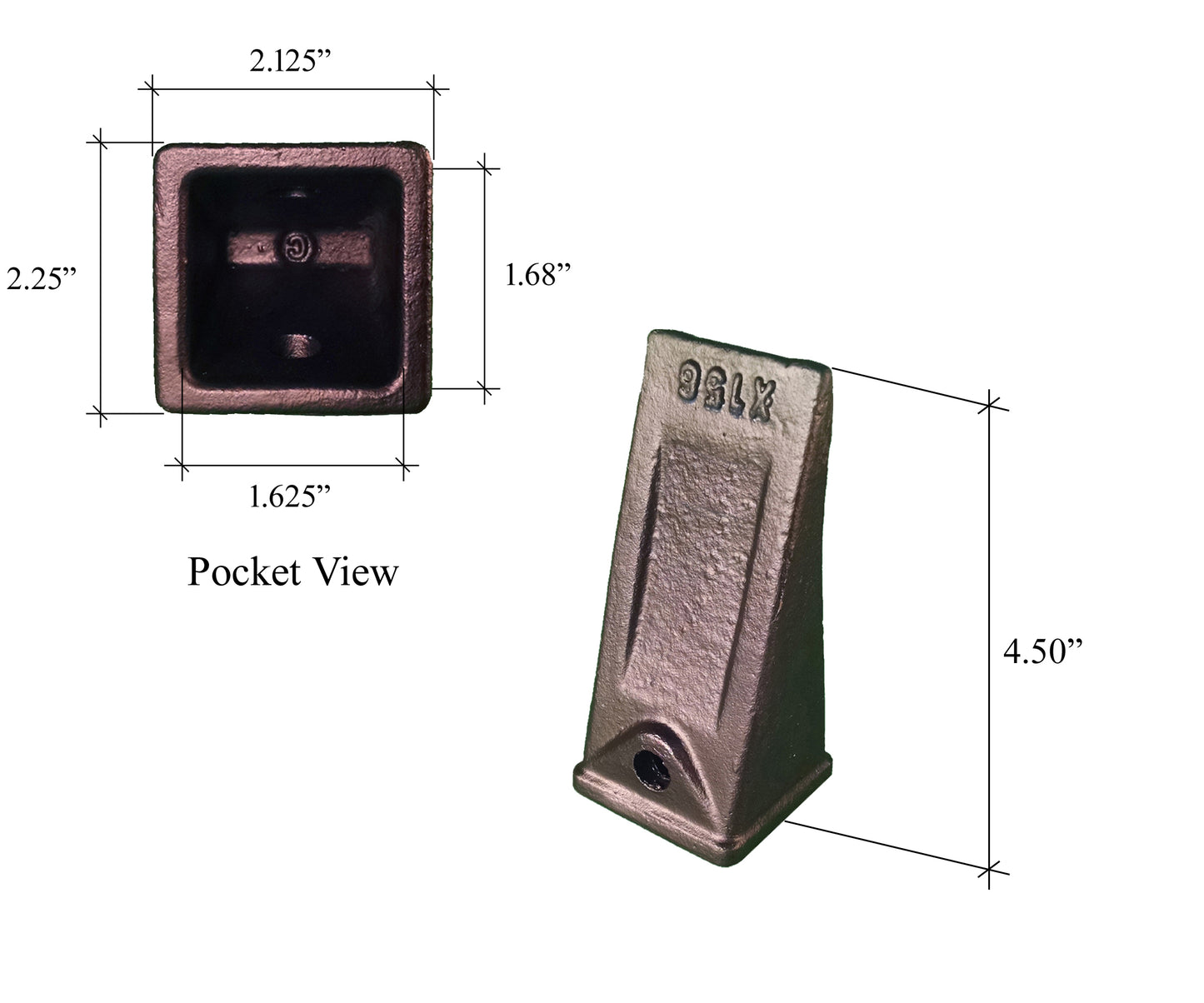 Dent anti-poussière standard X156S – « Style Hensley » pour godets de mini-pelle