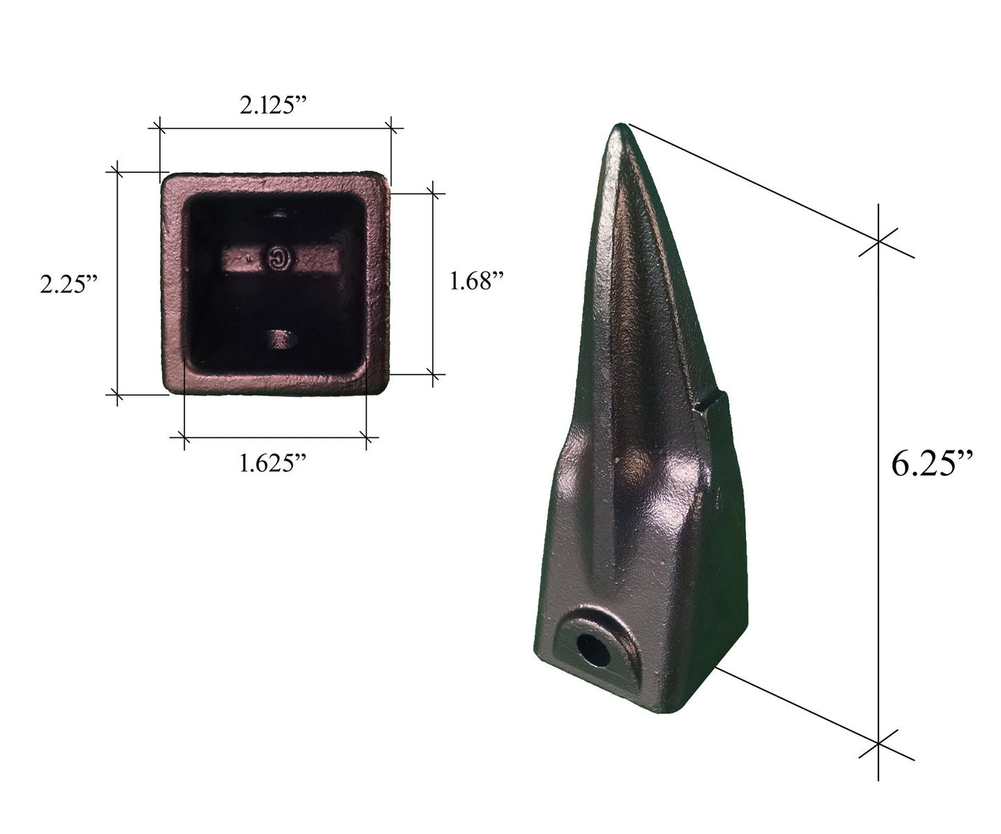 Dent de tigre simple X156TL – « Style Hensley » pour godets de mini-pelle