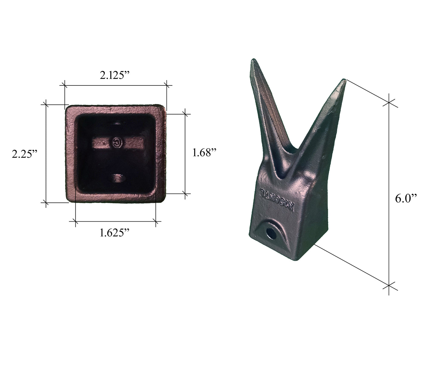 X156WTL Twin Tiger Tooth - 'Hensley Style' for Mini Excavator Buckets