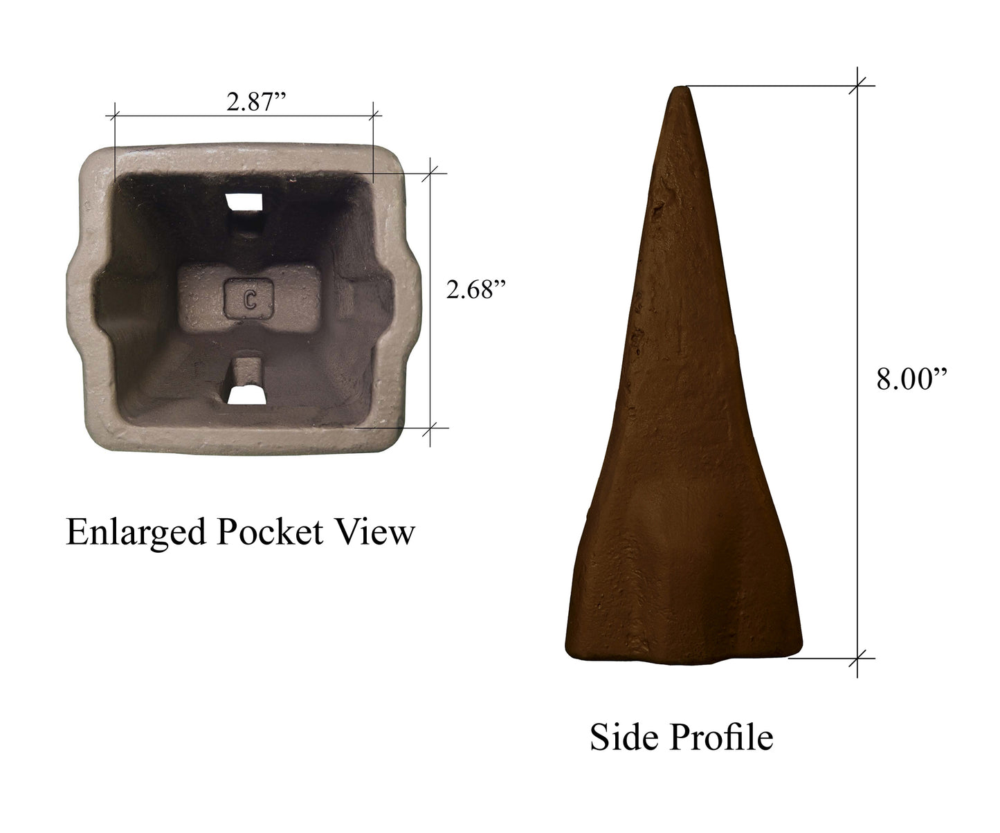 Dent anti-poussière standard X290 – « Style Hensley » pour godets d'excavatrice