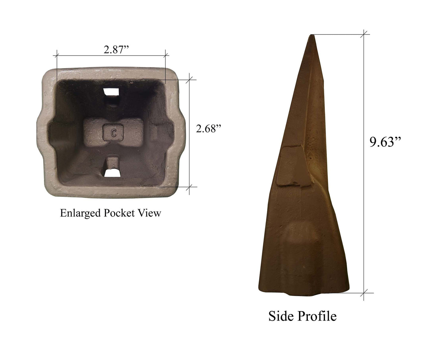 X290TL Single Tiger Rock Tooth - 'Hensley X290 Style' for Excavator Buckets