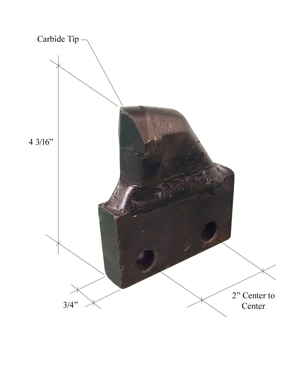Trencher Shark Teeth, T20006L / T20006R - 6" Cut - 2" hole spacing