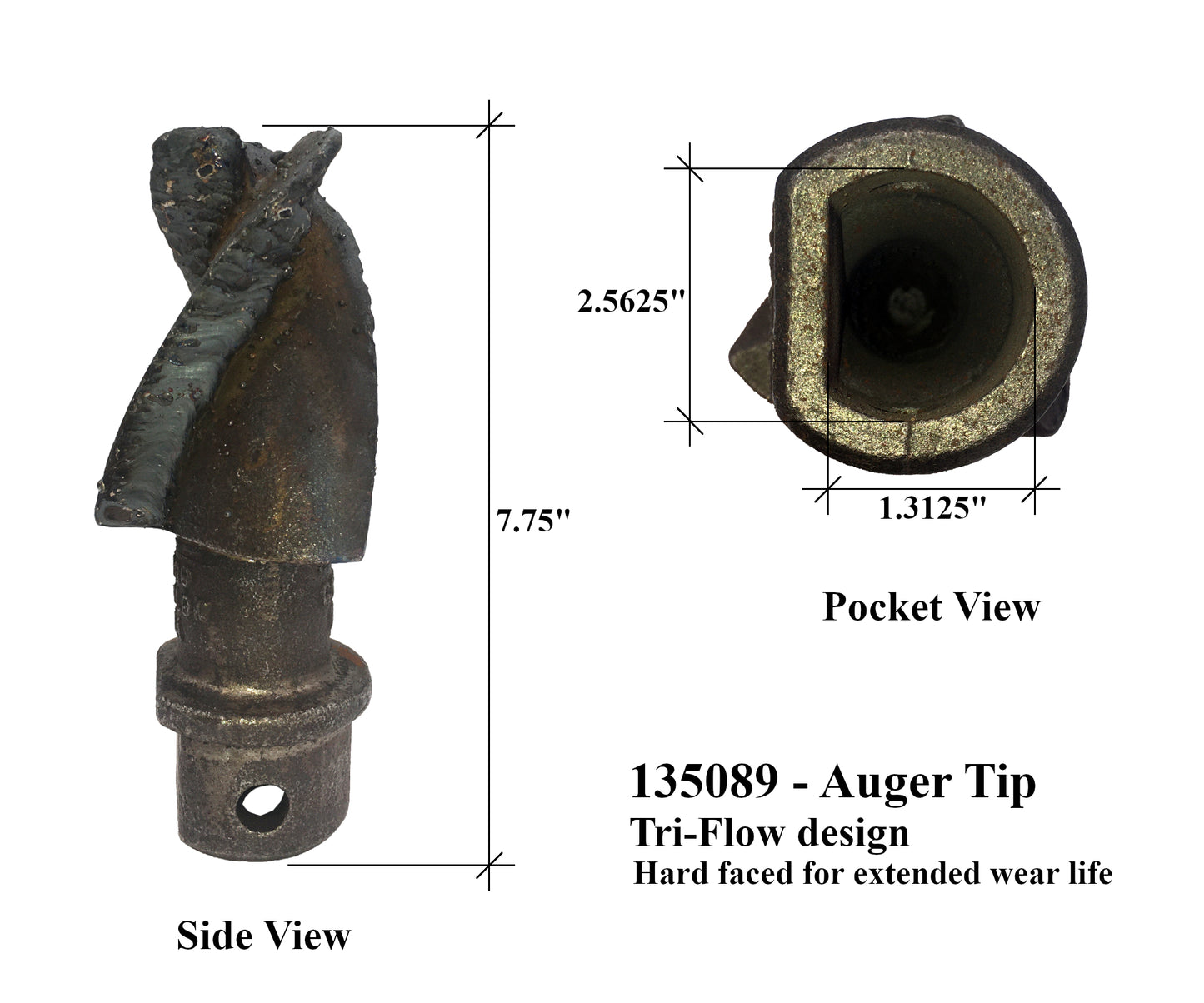 Auger Pilot Tip - 135089 (TF-350HF) - fits Pengo Aggressor and Other Augers