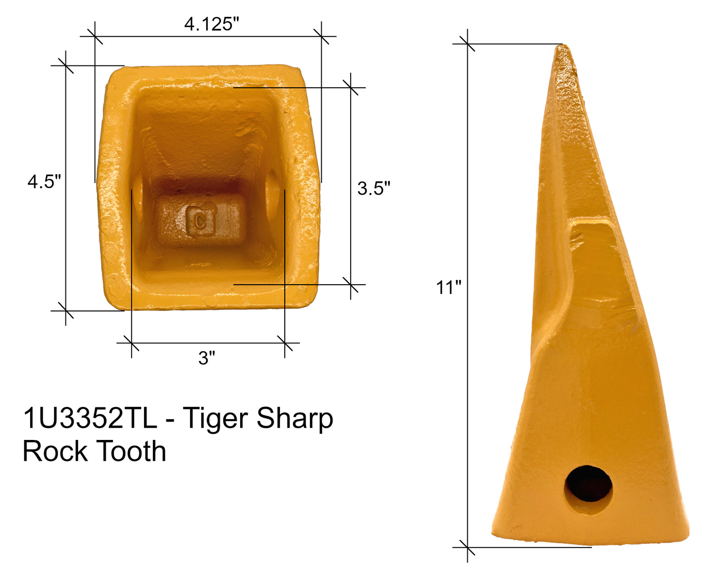 1U-3352TL Single Tiger Tooth - 'Cat Style' J350 Series