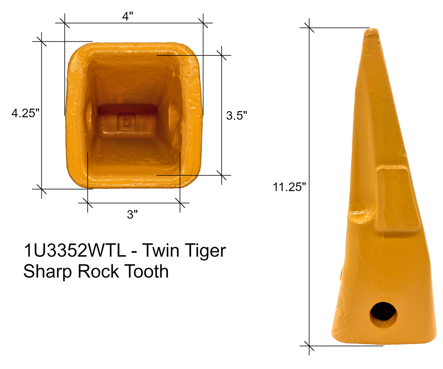 1U-3352WTL Twin Tiger Tooth - 'Cat Style' J350 Series