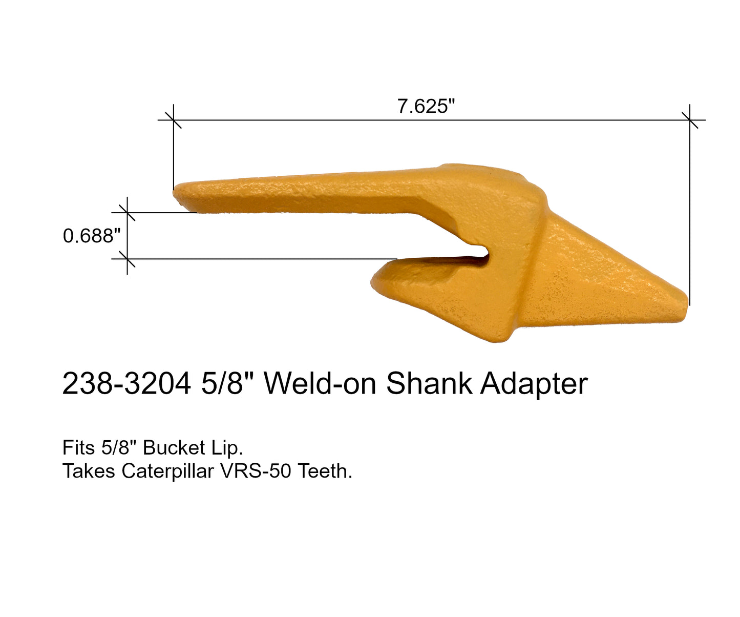 Adaptador de cucharón soldado para miniexcavadora, 238-3204, labio de 5/8", se adapta a CAT VRS-50