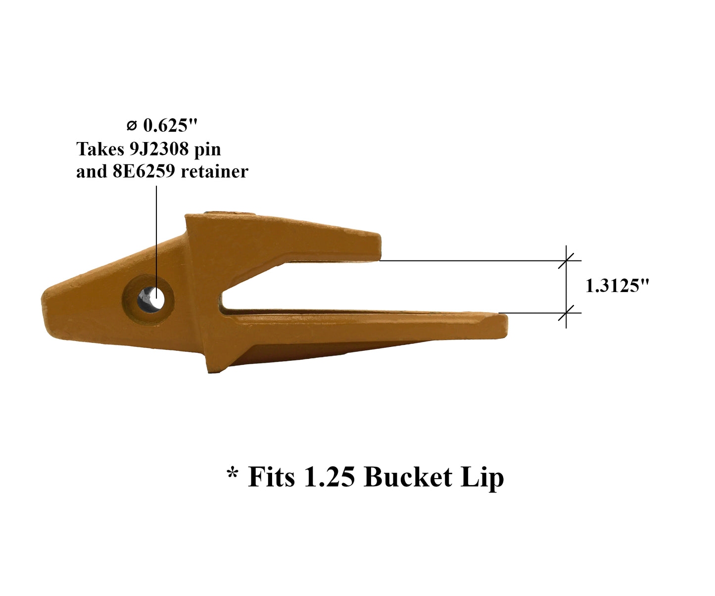 3G-6304 Adaptateur à souder pour lèvre de 1,25" - Série J300 'Cat Style'