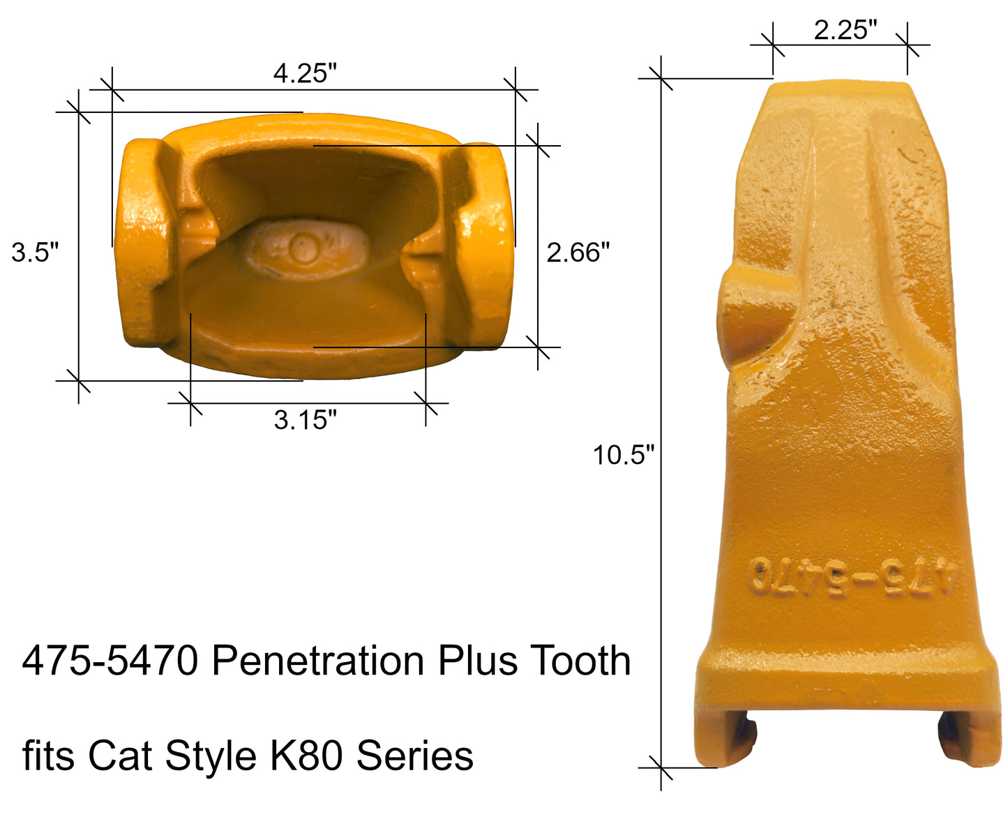 475-5470, 220-9083 Diente de penetración plus - 'Estilo gato' K80