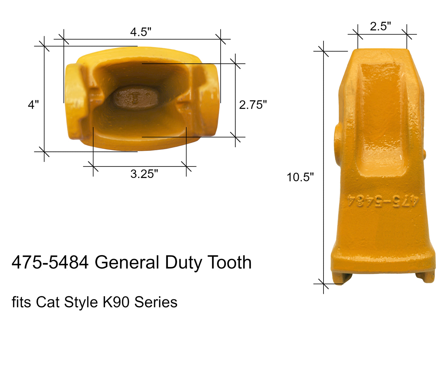 475-5484, 220-9099 Dent pour usage général – « Style chat » K90