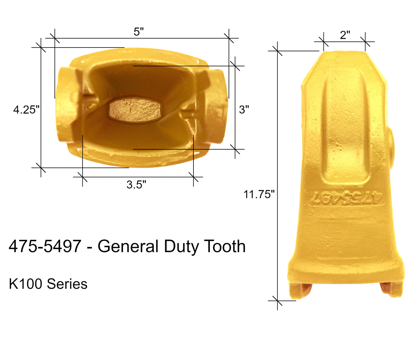 475-5497, 220-9109 Dent pour usage général – « Style Cat » K100