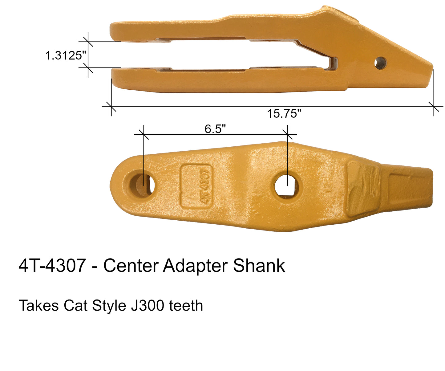 4T-4307 Bolt-on Shank for 1.25" Lip - 'Cat Style' J300 Series