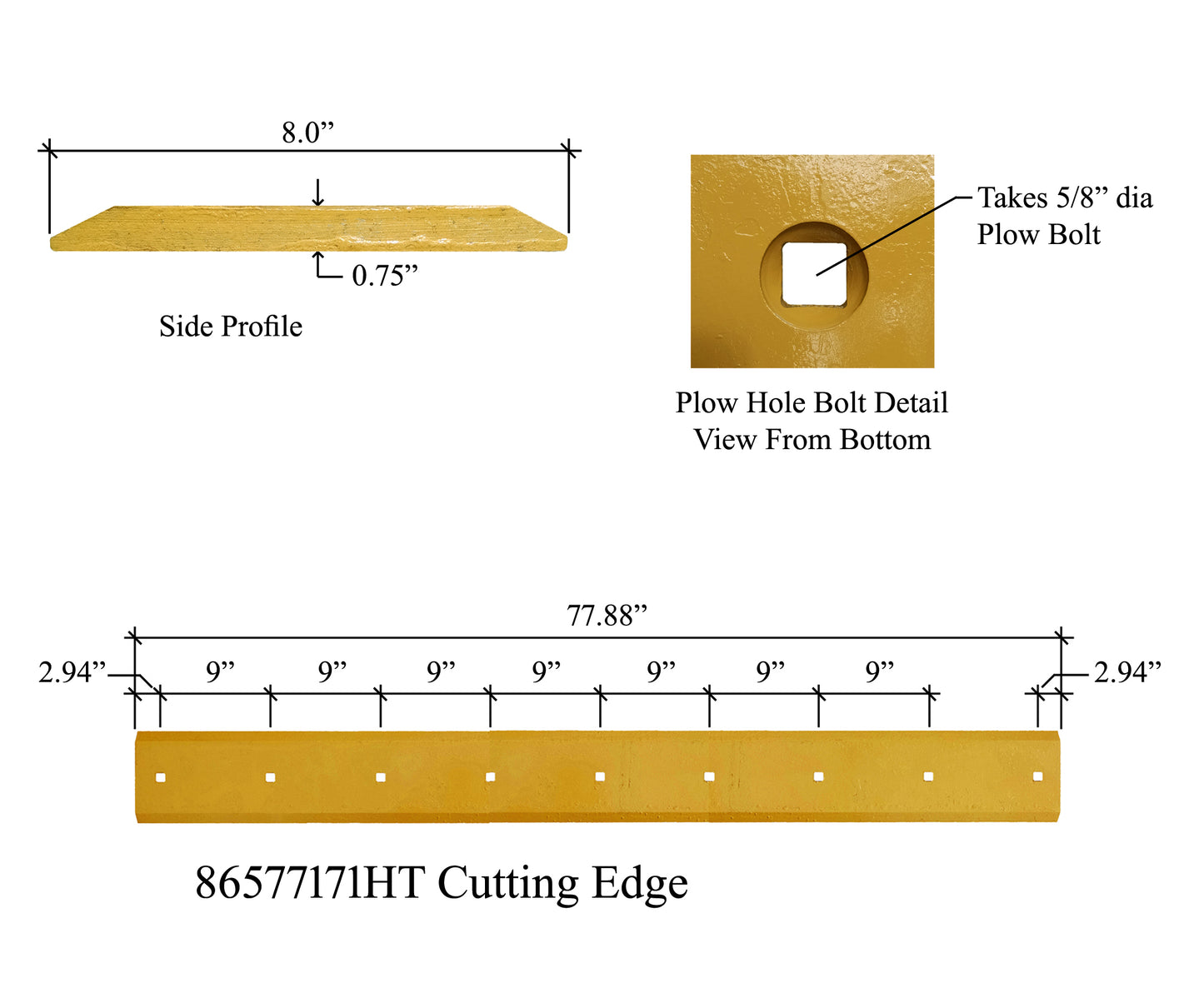 86577171 Cutting Edge - 3/4" x 8" x 78.88"