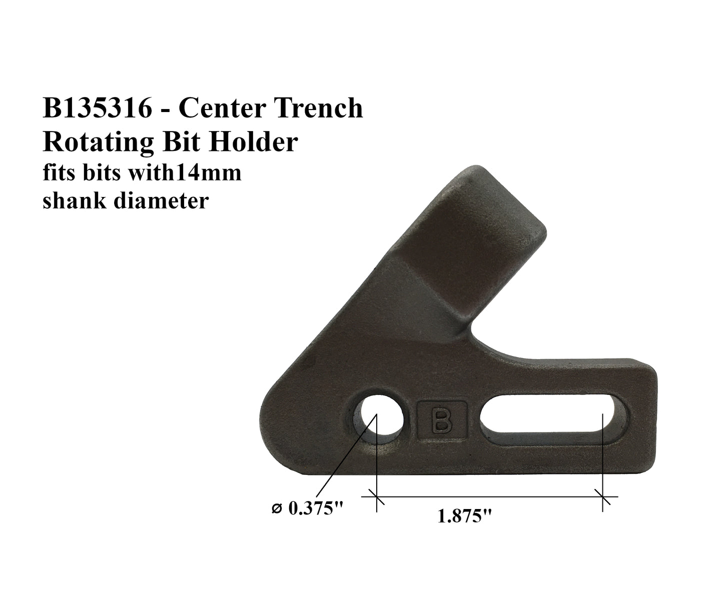 Center Cut, Rotating Bit Holder, 135316,for many small Chain Trenchers