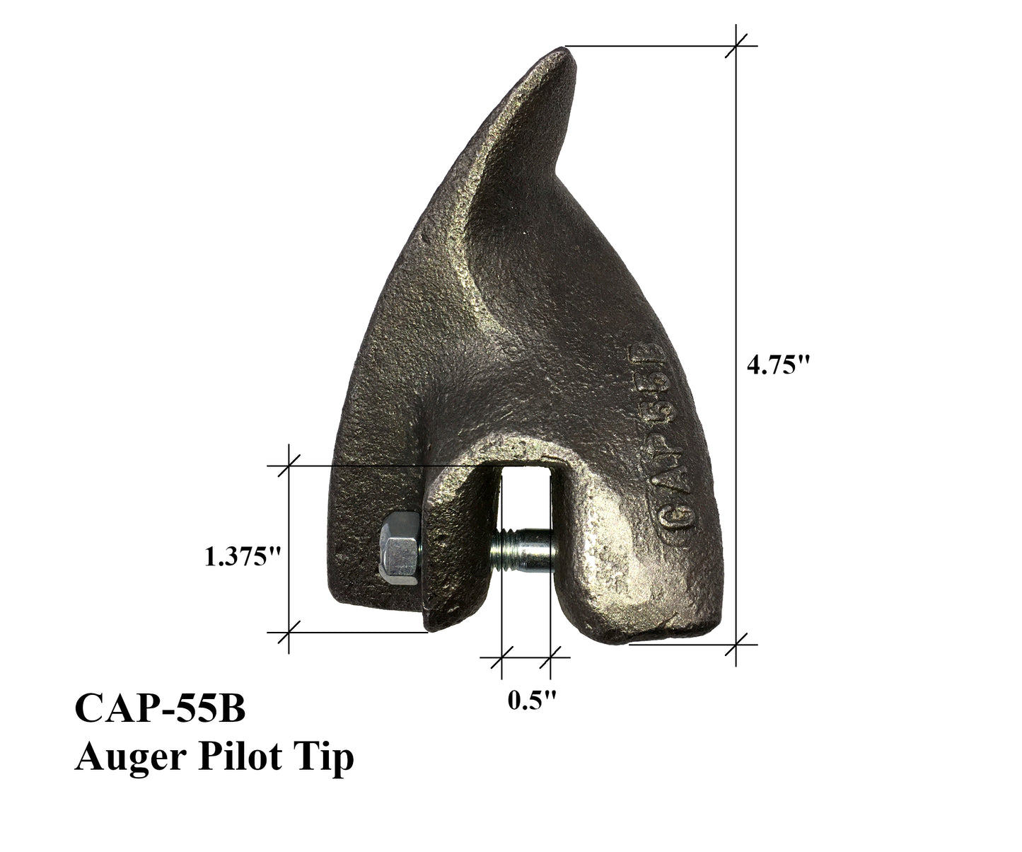 Penetrating Auger Pilot Tip With bolt & Nut - CAP 55B