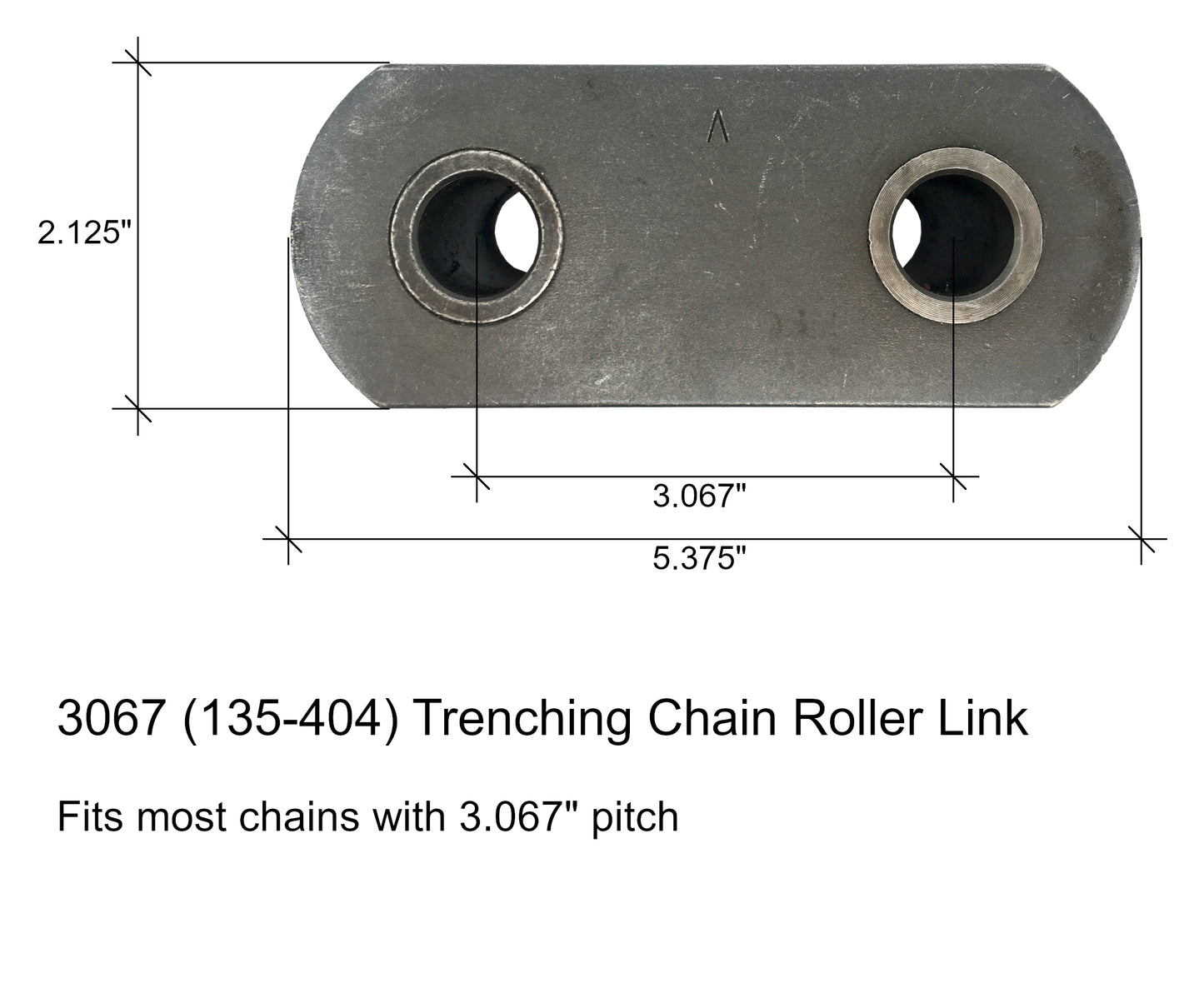 Trenching Chain Roller Link, Fits Chains w/ 3.067" Pitch - 135-404, 3067RL