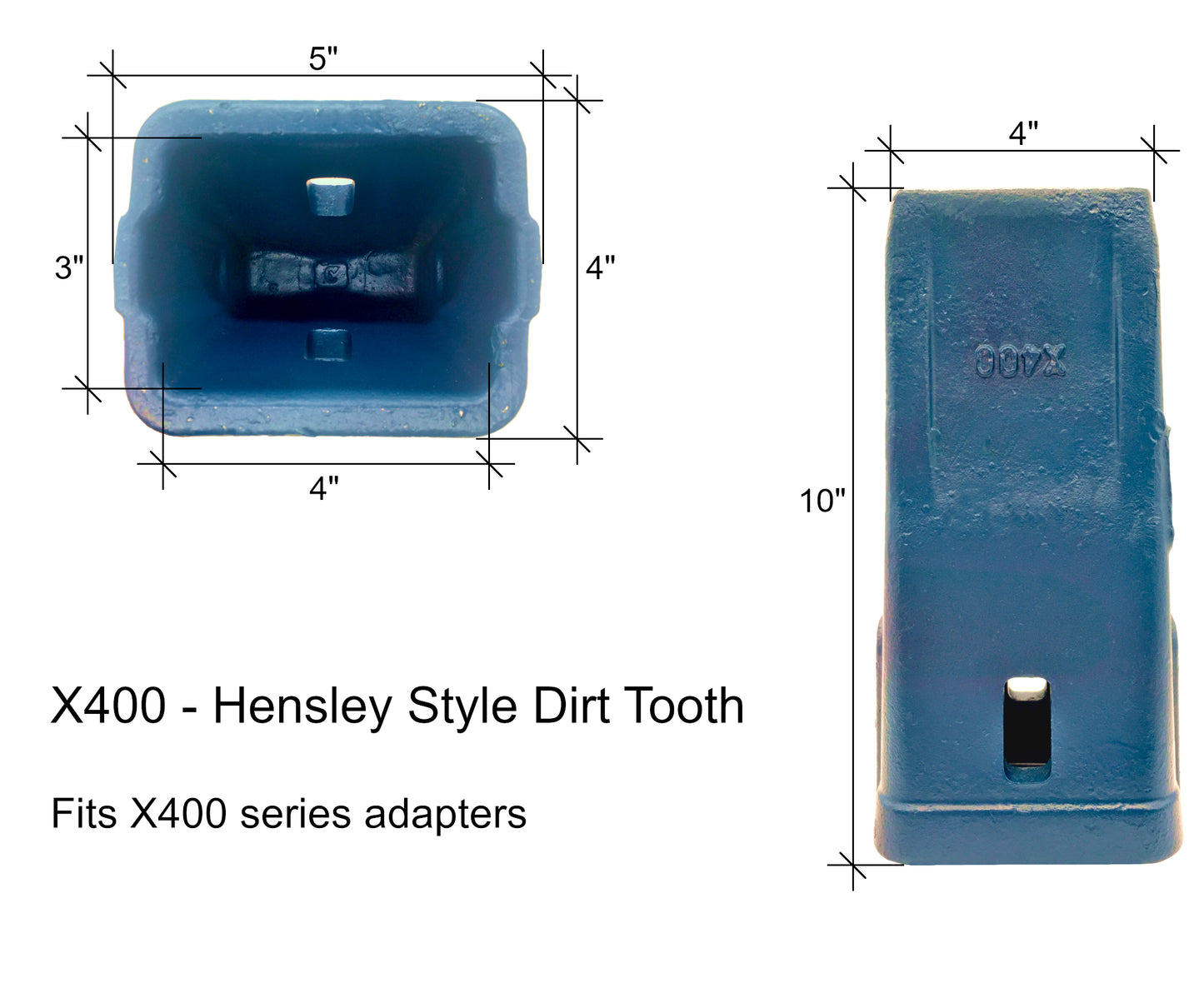 X400 Standard Dirt Tooth - 'Hensley X400 Style' for Excavator Buckets