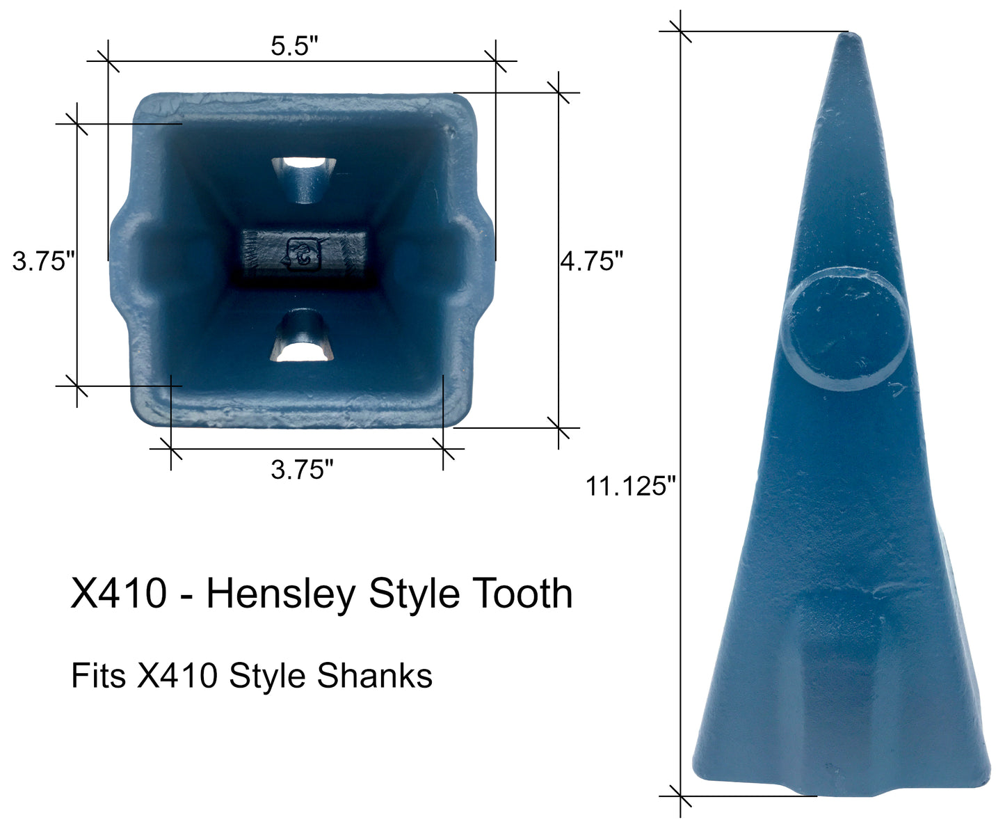 X410 Standard Dirt Tooth - 'Hensley X410 Style' for Excavator Buckets